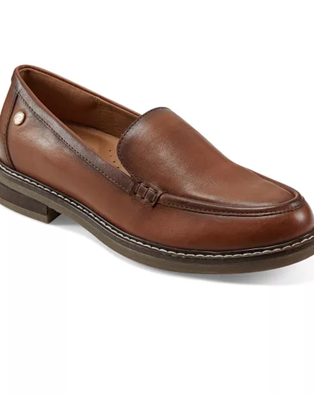 Easy Spirit Women's Jaylin Slip On Loafers in a rich cognac leather NEW Sz 9W